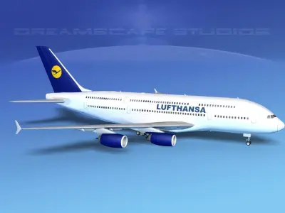 Airbus A380-800 Lufthansa 3D model