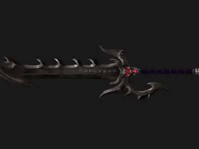 Fantasy sword PBR Low-poly 3D model