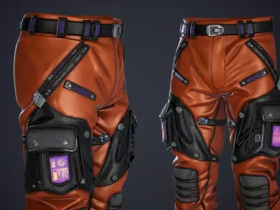 Sci-Fi Pants Sneakers p02 Low-poly 3D model