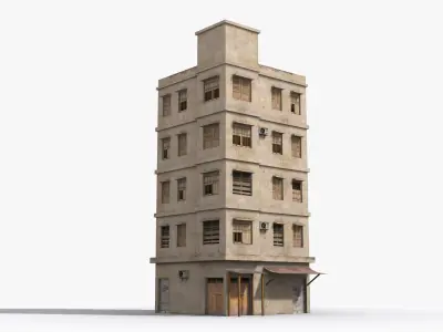 Arab Middle East Building x5 Low-poly 3D model