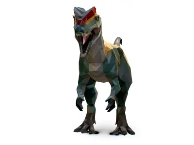 Dinosaur Dilo Lowpoly Art Style animal Low-poly 3D model