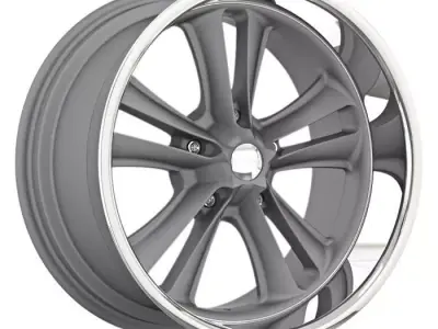 FOOSE Knuckle Wheel 17x7 Textured Gray With Diamond Cut Lip 3D model