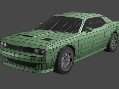Dodge Challenger SRT Hellcat 2015 Free low-poly 3D model