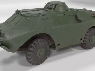 Low poly BRDM-2 russian armoured vehicle Low-poly 3D model