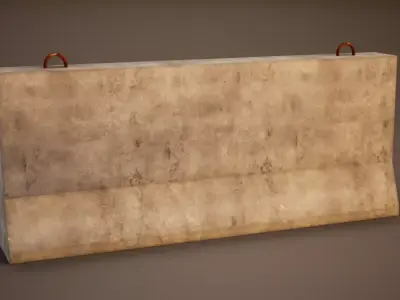 Concrete Barrier Free low-poly 3D model