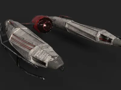  3D model 3D Spaceship Fighter Corvette 5 skins Low-poly 3D model