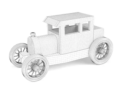 Wooden toy car 46 3D model