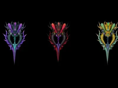 Ritual Battle-Gloves Low-poly 3D model