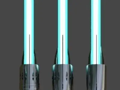 Scifi Lightsaber weapon AAA PBR asset Game 3 - VR - AR - LODs Low-poly 3D model