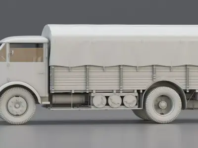 WWII French Heavy Cargo Truck 5t 3D model