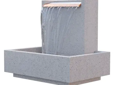 Concrete Falling Water Fountain 3D model