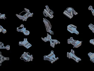 Sci-Fi Hard Surface KITBASH 100 DETAILS 3D model