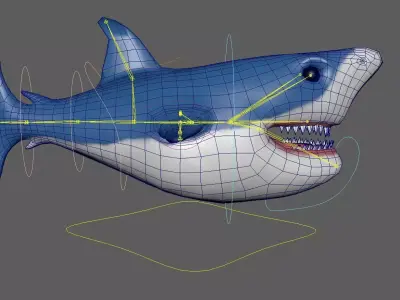 Rig Shark Low-poly 3D model