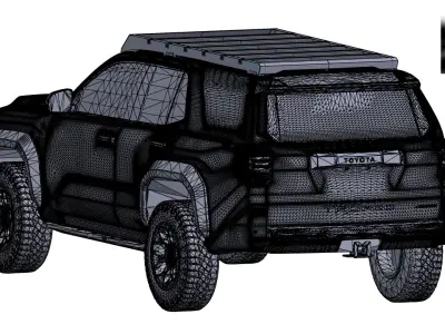 2025 TOYOTA 4Runner Roof Rack datamen X-BOW Ultra Cross Bars 3D model