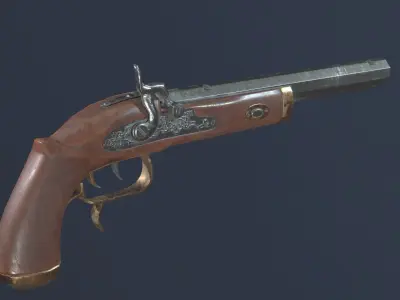 Pirate Black Powder Gun -clean- Low-poly 3D model