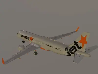 Jetstar airbus a320neo 3D Model Low-poly 3D model