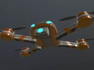 Drone flying Low-poly 3D model