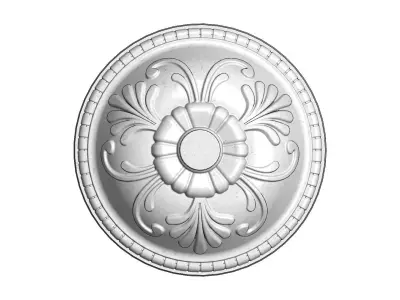 Round plaster ornament Free 3D print model