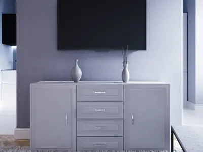 Apartments living room with walls and couch Free 3D model