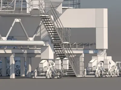 Excavator Conveyor Belt 1 3D model