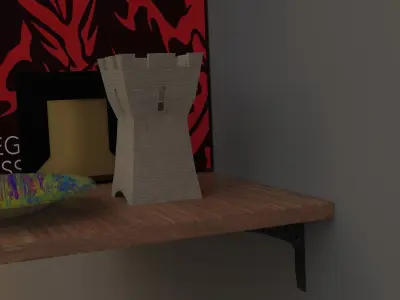 Shelf 1 tealights Free 3D model