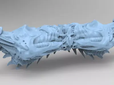 Alien organic Robot statue 3 3D model