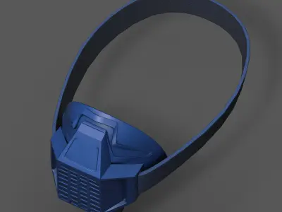 Gas mask respirator blue plastic  Low-poly 3D model
