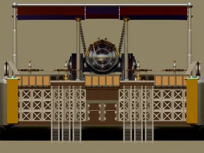 High-polly Fictional Medieval Tank Machine 3D model