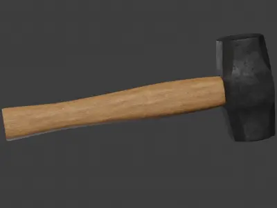 Sledge Hammer Lowpoly 3D model with PBR Low-poly 3D model Free low-poly 3D model