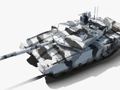 T-90 MS Winter Dirt Low-poly 3D model