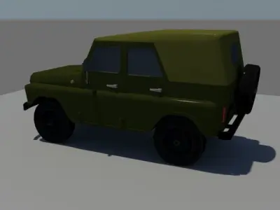 UAZ-469 military jeep Low-poly 3D model