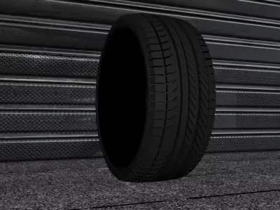 Realistic Car Tire 3D Model Without Rim Game-Ready Free low-poly 3D model