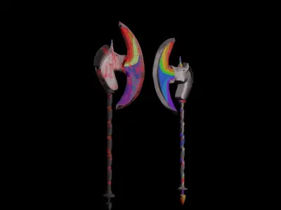 Pony Axe PBR Low-Poly Game READY Low-poly 3D model