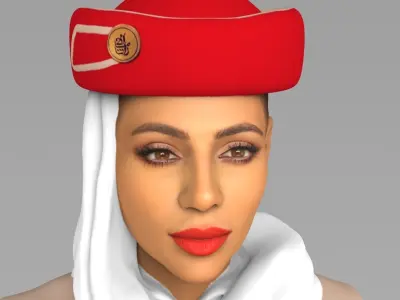 Emirates Airline stewardess ready for full color 3D printing 3D print model