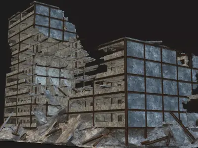 DESTROYED BUILDING 2 Low-poly 3D model