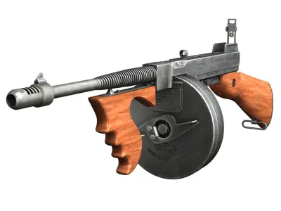 Thompson Model 1928 Submachine Gun 3D model