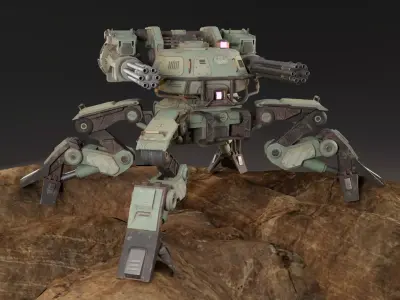 Bot Mite Low-poly 3D model