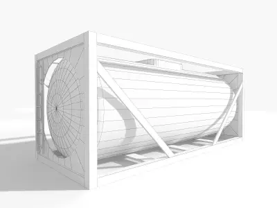 Oil Fuel Tank for Cargo Barge Ships Low-poly 3D model