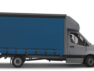 Freightliner Sprinter Luton Curtainsider Tail Lift 2023 3D model