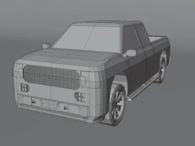 Low Poly Pick-up Truck Free low-poly 3D model