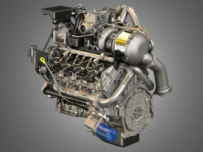L5P Engine - V8 Turbo Diesel Engine 3D model