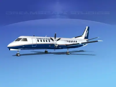 SAAB 2000 Southeast Regional 3D model