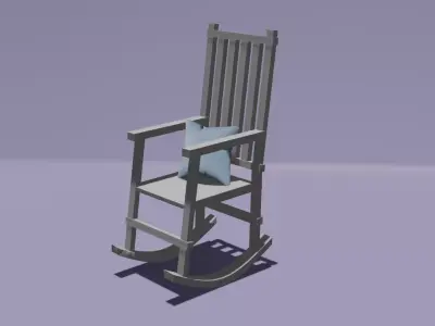 Rocking Chair with Pillow Free low-poly 3D model
