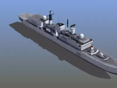 Sheffield Class Destroyer Low-poly 3D model