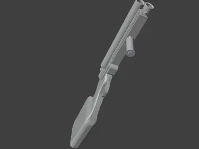 Model of a homemade shotgun for post-apocalyptic games Low-poly 3D model