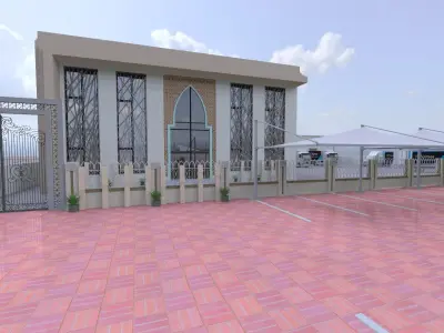 Outdoor Cafe and Market Zone Design A75 3D model