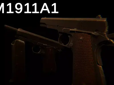 M1911A1 gun Free 3D model