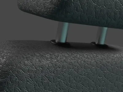 Black Leather Car Seat 3D model