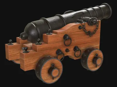 Cannon 3 Low-poly 3D model
