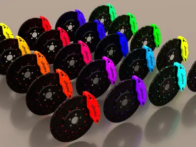 Wilwood 6 piston carbon breaks 80 colors 3D model